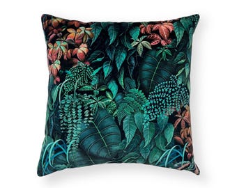 Osborne and Little Green Wall velvet cushion cover, botanical decor, velvet foliage pillow