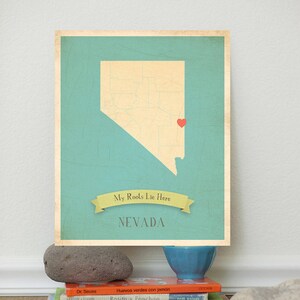 BOGO SALE Karte Kunstwerk, Kunstdruck, Karte Wanddekoration, Karte Poster, 11x14, Individueller Druck, Nevada Roots Karte