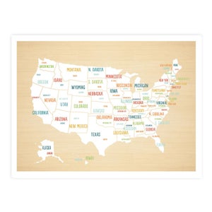 United States Map, Digital Download Map, Travel Map, Usa map kids, Map of united states poster for kids, Usa map for kids, Us map for kids