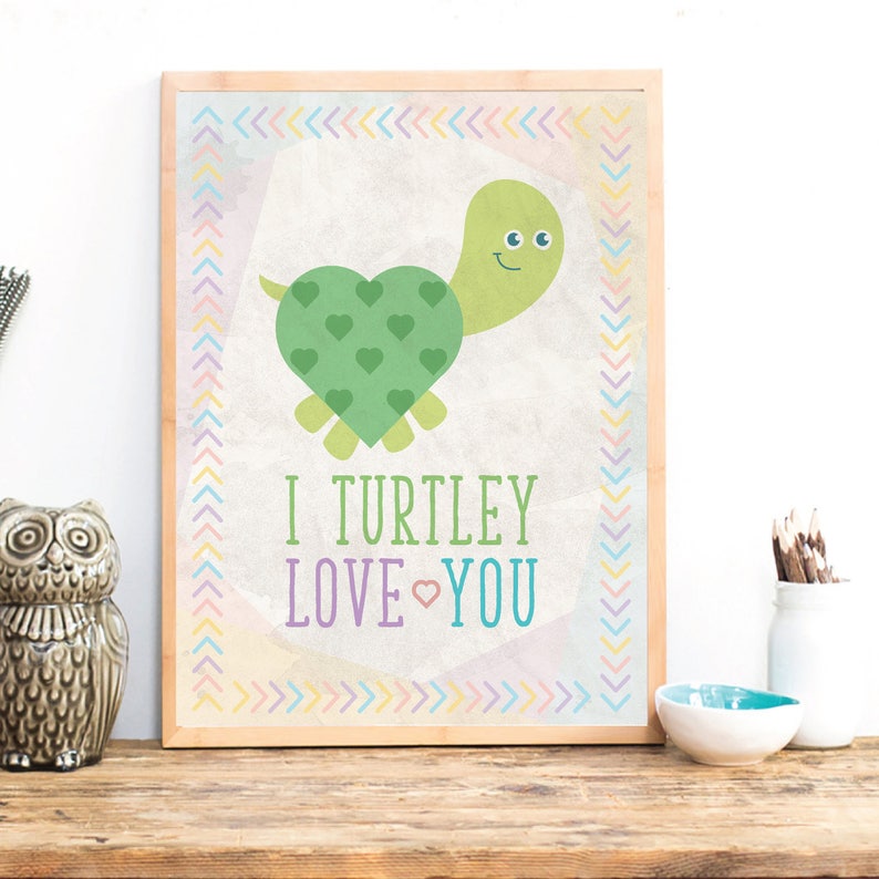 I Turtley Love You Turtle Nursery Decor Turtle Wall Art I Etsy