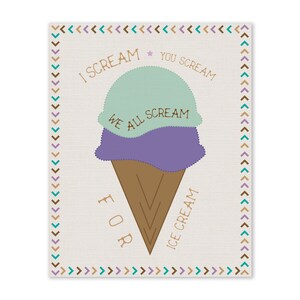 Baby Boy Nursery Art, Baby Nursery Decor, Playroom Decor, Nursery Art Boy Room, We All Scream For Ice Cream Print, Gender Neutral
