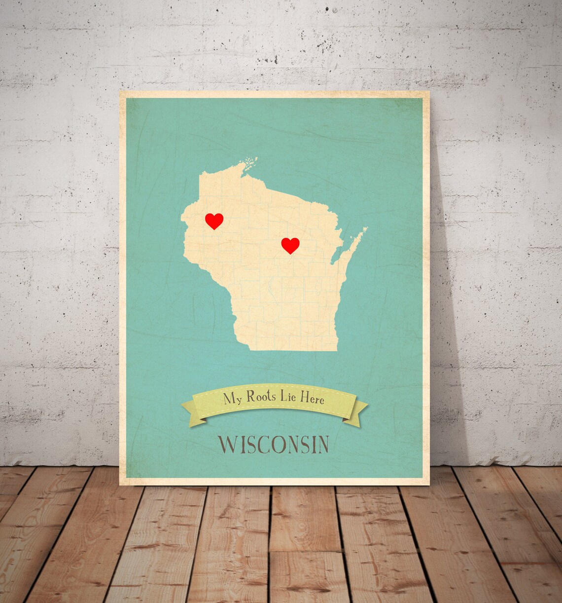 Wisconsin Roots Vector Image Wisconsin Roots Map 11x14 Customized Print - Etsy