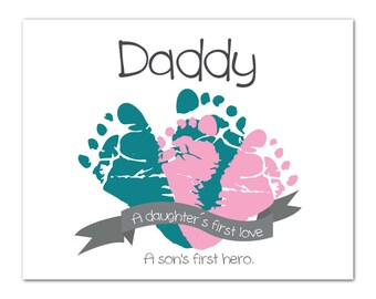 Personalized gift for dad, Father's Day Gift, Dad or Mom Gift, Husband Gift, Birthday Gift, Gift for Dad, gift from baby, baby footprints