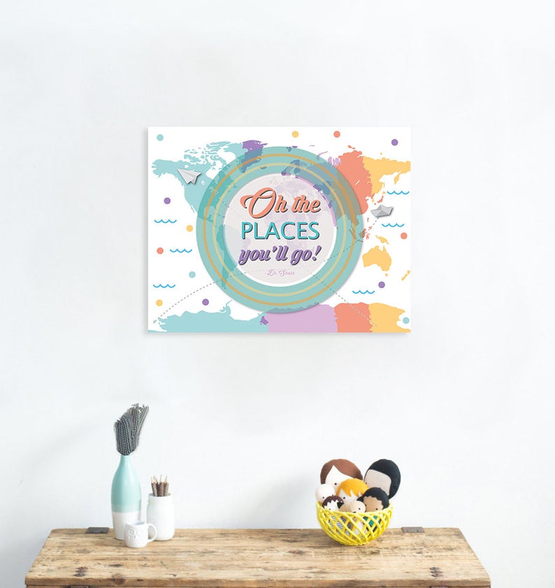 Oh the Places You'll Go Dr Seuss Nursery Decor | Etsy
