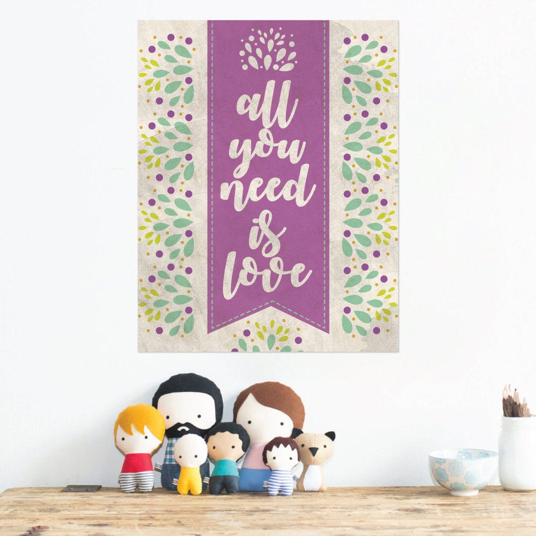 All You Need is Love Print Love Print John Lennon Quote Etsy