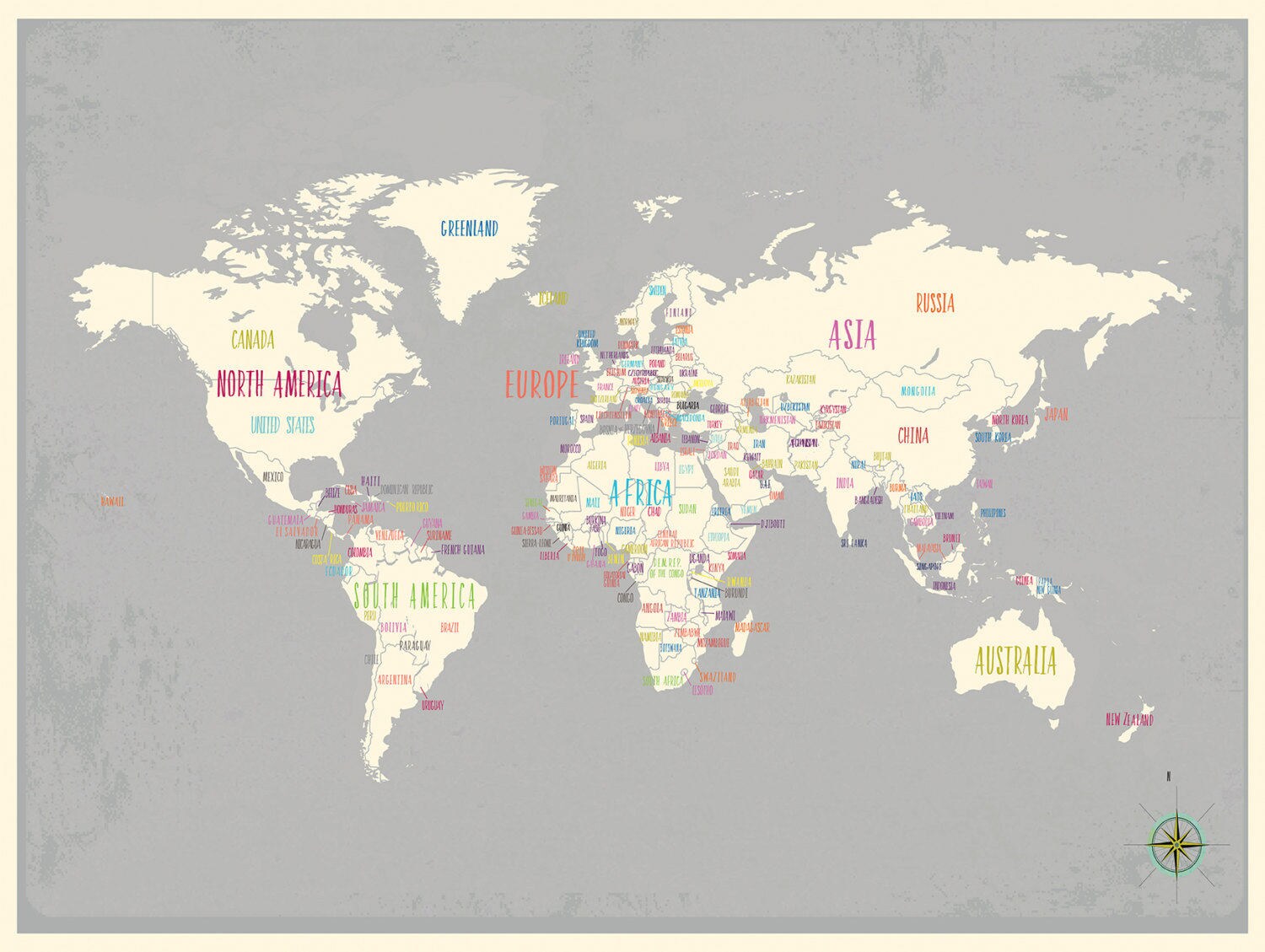 World Map With Countries And Capitals High Resolution