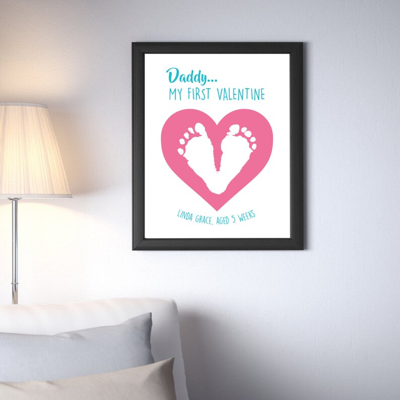 Baby footprint art New Dad Personalized Gift first Etsy