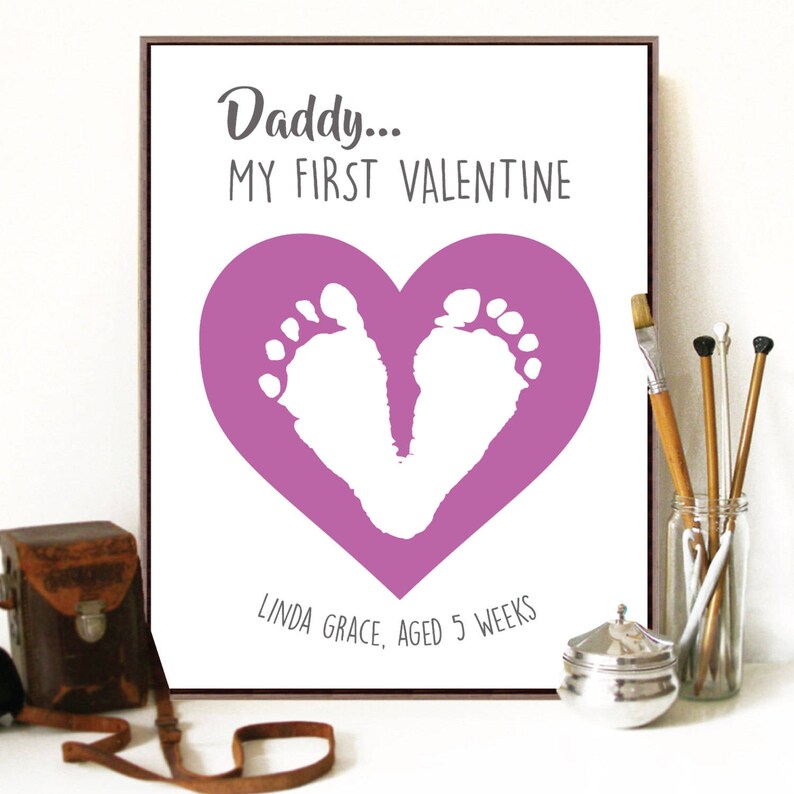 Baby footprint art New Dad Personalized Gift first Etsy