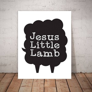 Jesus little Lamb Nursery Print, Gender Neutral Nursery Decor, Sheep Print, Sheep Nursery Decor, Baby Animal Print, Home Decor