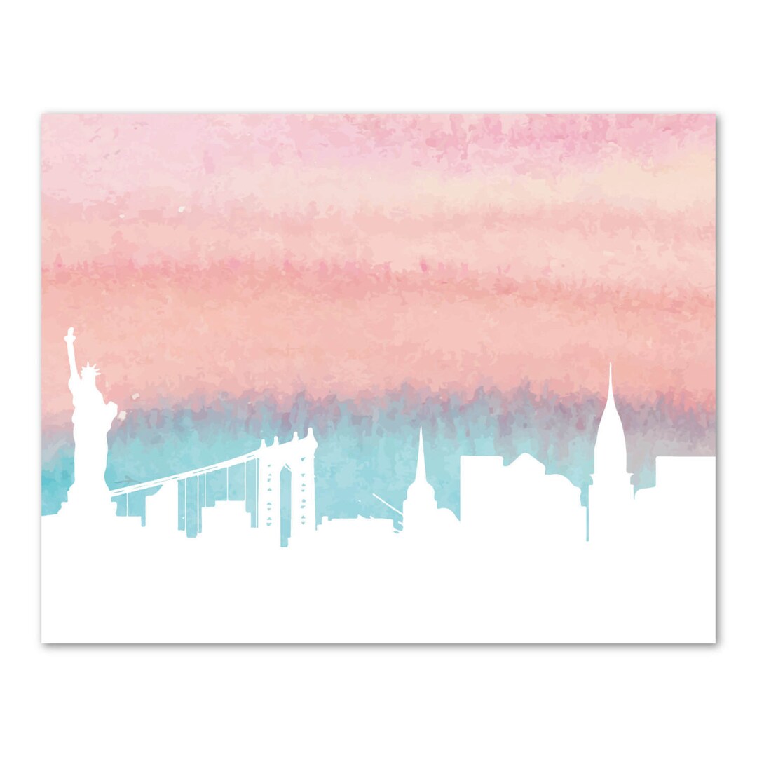 New York City Skyline Art Print NYC Print New York City Etsy