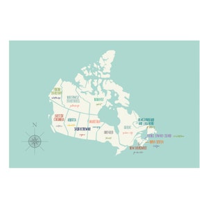 Canada map wall art, Map of Canada, Canada Map print, Canada Capitals Map, Canada Poster Map, Map for kids, Canada Nursery, Canada wall art