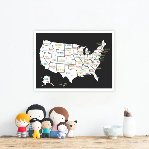 United States Map Digital Download Map Travel Map Usa Map Etsy Ireland