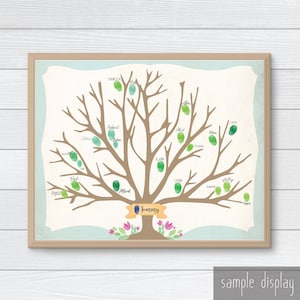 Stamboom vingerafdruk, gastenboek babyshower (digitale download)