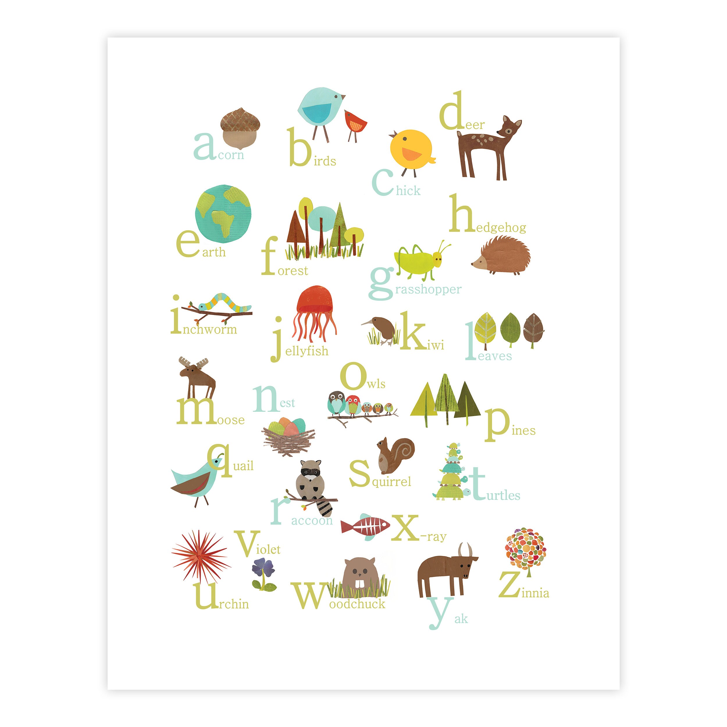 Printable English Alphabet Wall Art, Abc Art, Digital Download Poster
