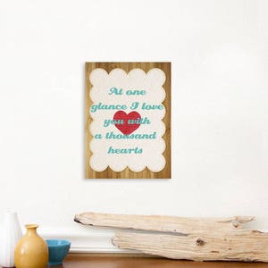 A Thousand Hearts, At one glance I love you, I love you prints, Love quotes for wall, love nursery decor, Love nursery art, love baby room