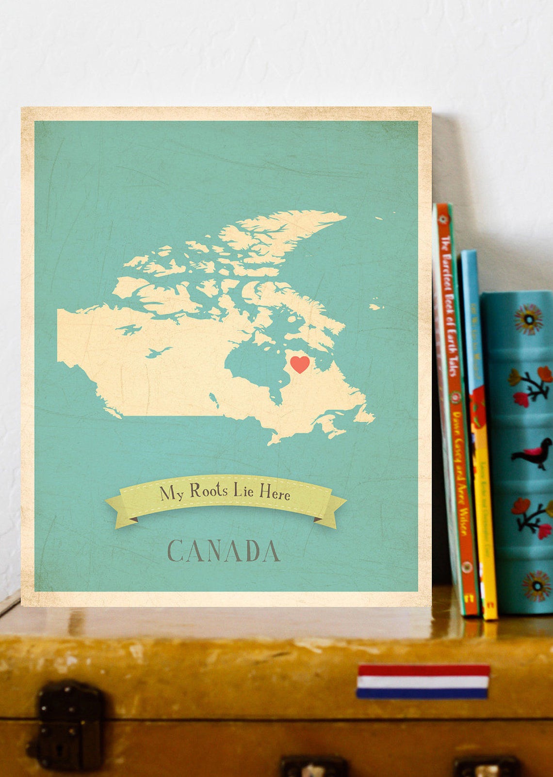 Customized My Roots Vintage Map Wall Art 11x14, Choose Your Country ...