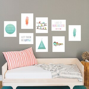 Boho Mini Print collection 5x7 Woodland Nursery, inspirational art, nursery decor, gender neutral, woodland design