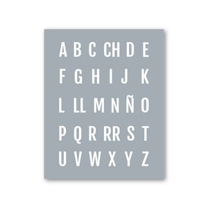 Spanish Alphabet Poster, Pick a Color, Abc Wall Art, Abecedario Poster, Alfabeto,Gender Neutral Nursery, ABC Poster