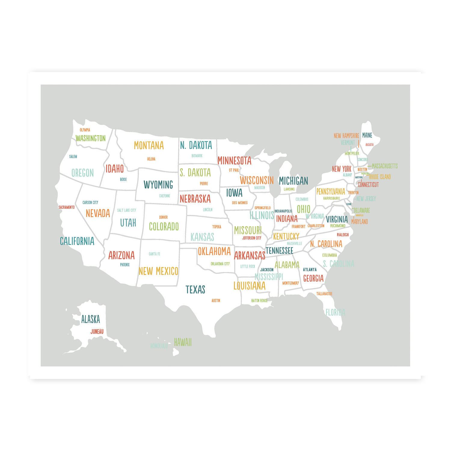 printable united states map digital download map travel map etsy