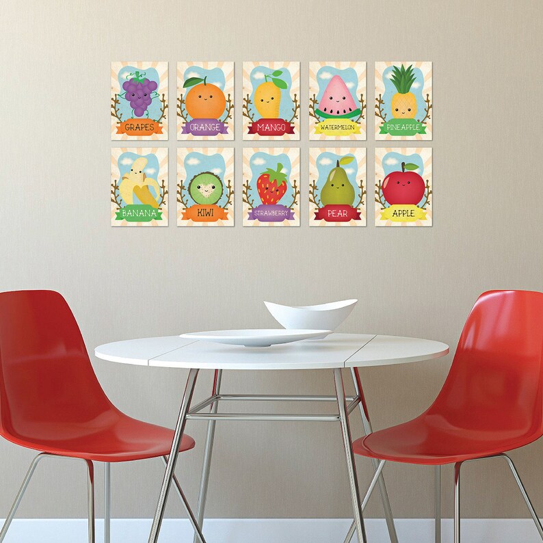 Fruits Wall Cards Nursery Wall Art Playroom Decor Nursery Etsy