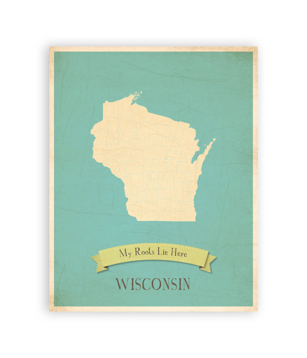 Wisconsin Roots Vector Image Wisconsin Roots Map 11x14 Customized Print - Etsy