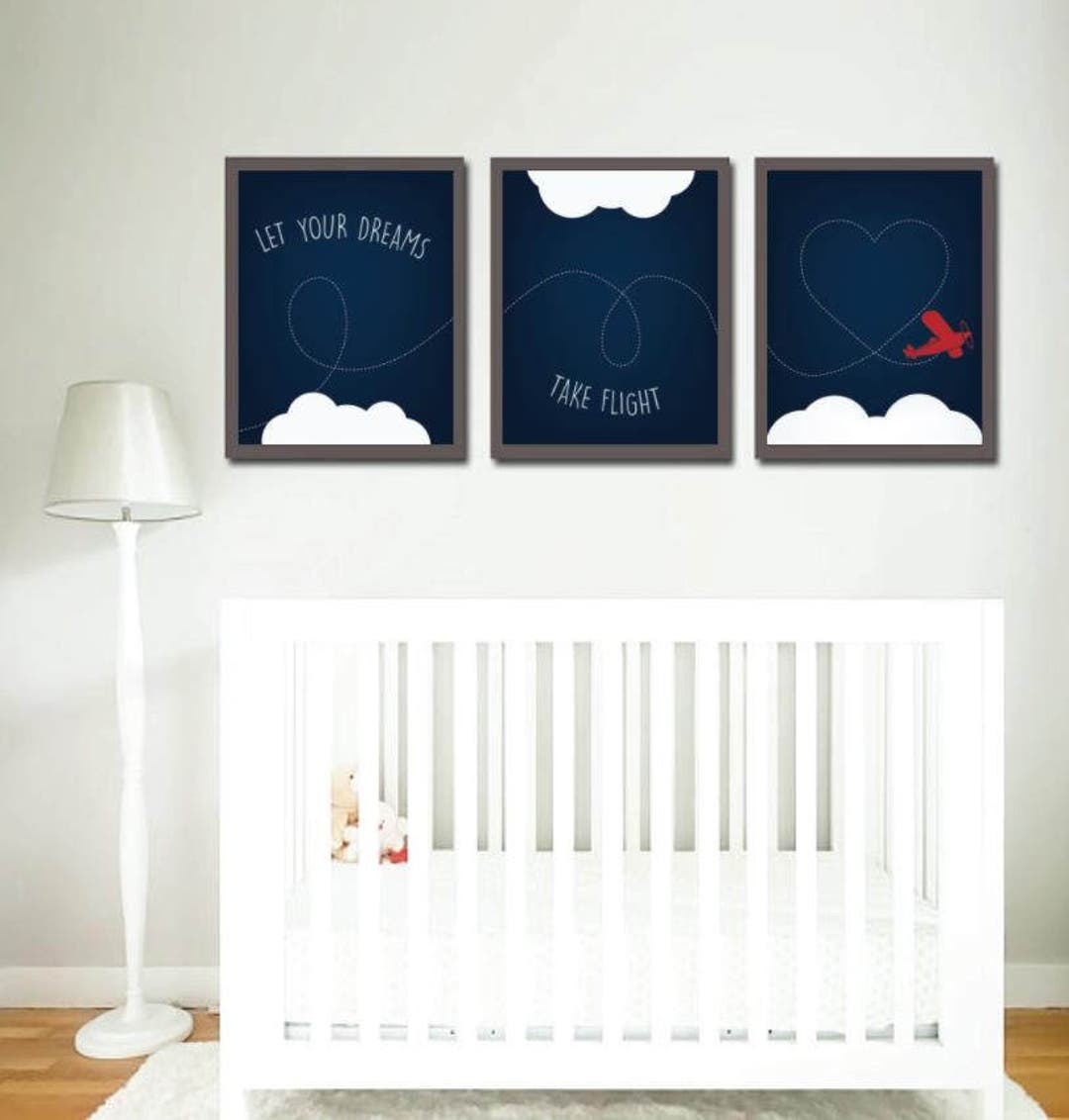 Let Your Dreams Take Flight Collection, Nursery Decor, Playroom Wall ...
