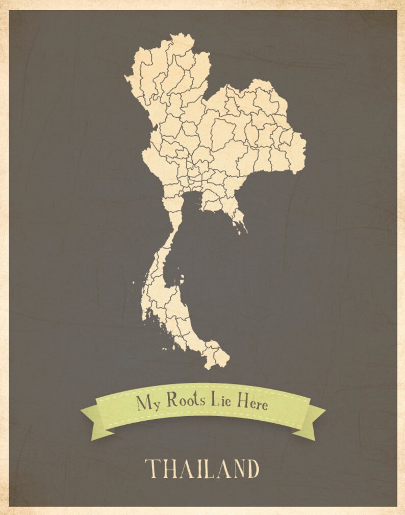 Pick Your Country: My Roots Personalized Vintage Map Wall Art ...
