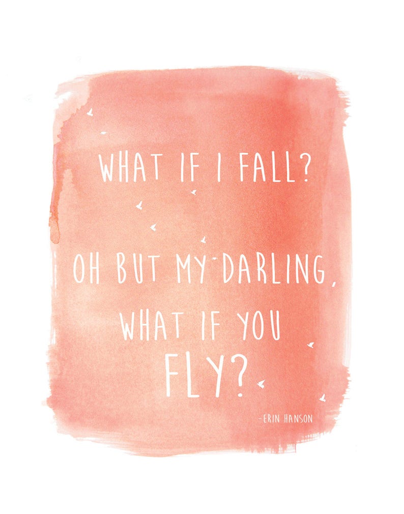 What If You Fly Inspirational Art Print, Nursery Wall Art, Kid's Art