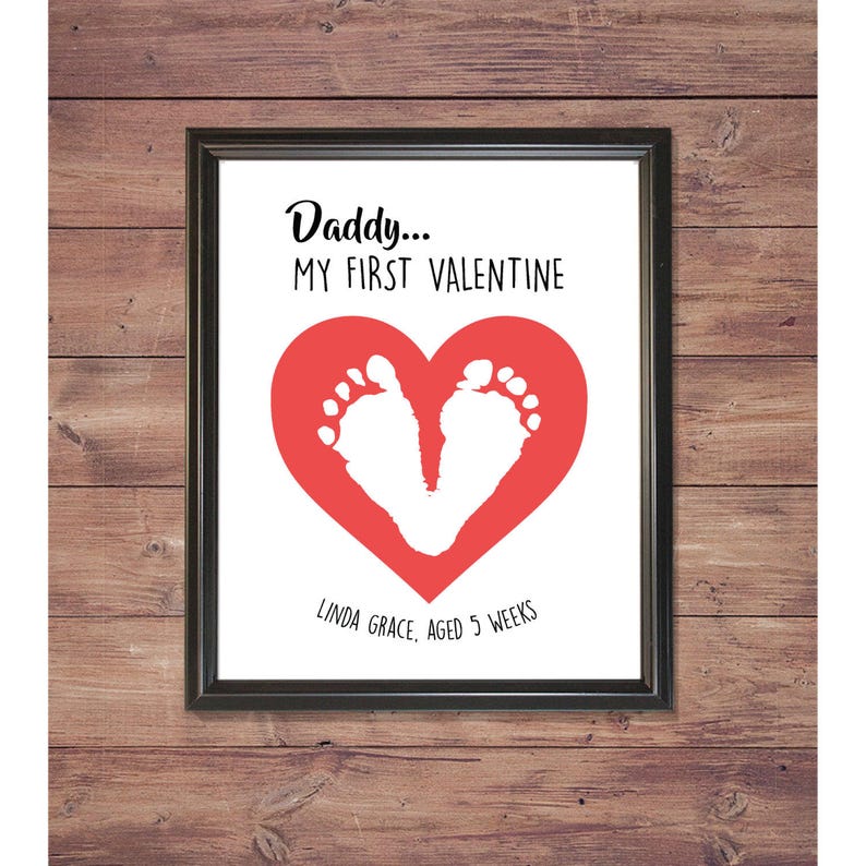 Baby footprint art New Dad Personalized Gift first Etsy