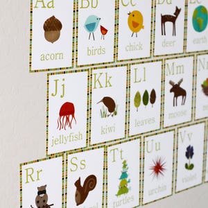 Tarjetas flash educativas para niños, tarjetas flash del alfabeto de la guardería, tarjetas flash de arte de la pared de la guardería, tarjetas flash de la pared del alfabeto, tarjetas flash para niños