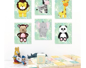 Baby Animal Prints, Animal Nursery Art Prints, Zoo Animals, Jungle Nursery Decor, Safari Nursery Decor, Art Safari Nursery, Baby animals