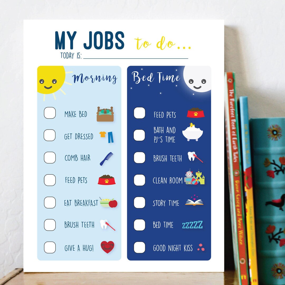 Printable Routine Chart For Kids To Do List Instant Download Etsy Printable routine chart for kids to do list instant download etsy