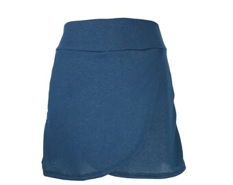 Teal / Gold Glitter Wrap - Golf / Running Skirt with Side Pocket and Attached Short (Skort)