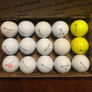 Used Taylor Made GOLF Balls - 13 White  - 2 - Yellow - Minor wear