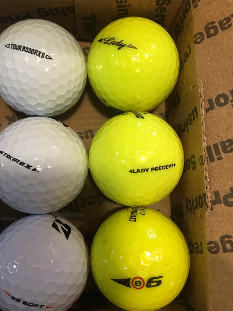 Used Bridgestone GOLF Balls 12 White 3 Yellow Minor Wear Etsy