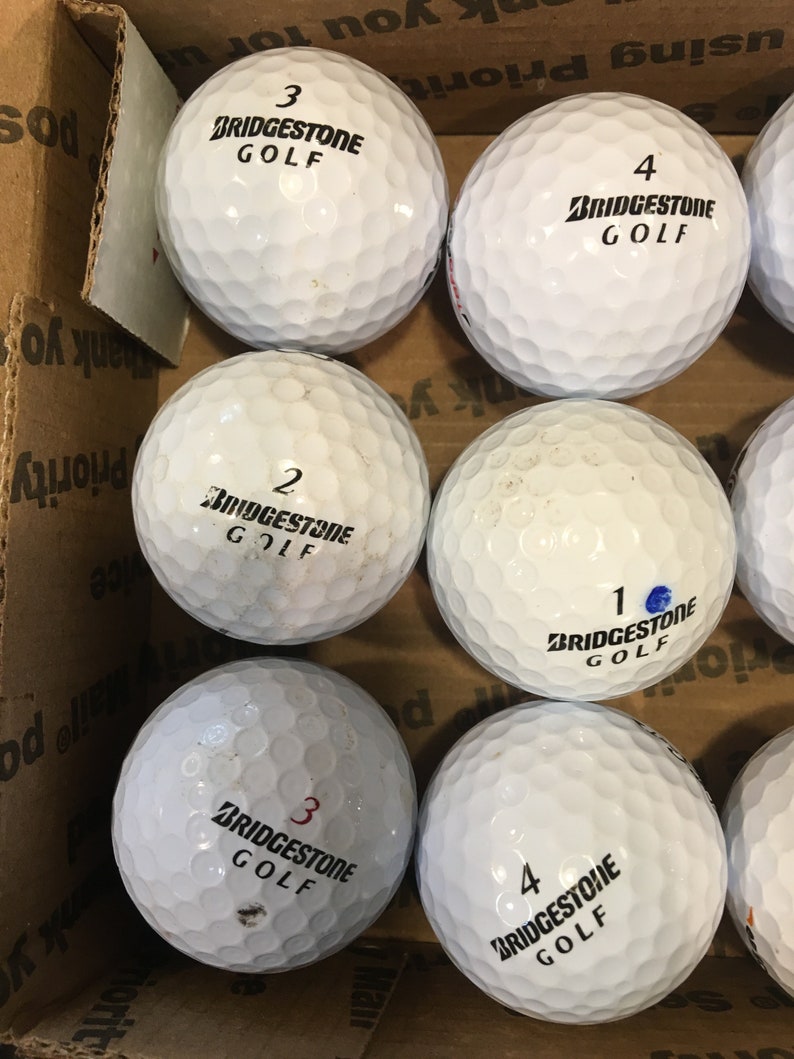 Used Bridgestone GOLF Balls 12 White 3 Yellow Minor Wear Etsy