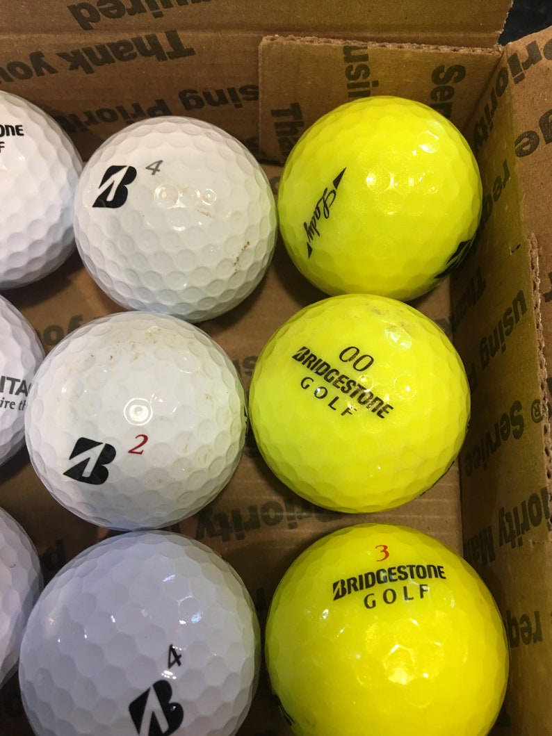 Used Bridgestone GOLF Balls 12 White 3 Yellow Minor Wear Etsy