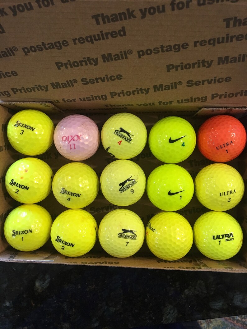 USED Srixon Slazenger Nike GOLF Balls 13 Yellow 1 Pink Etsy