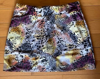 Cheetah Wild Animal Print Golf / Running / Pickle Ball Skirt Side Pocket and Attached Short (Skort) - Colorful Aqua / Blue print