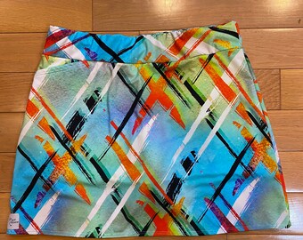 Streaks of Light Multi colors - Golf Skirt Skort - Running / Jogging / Walking / Pickle ball / Boating Apparel Athletic Wear Spandex Shorts