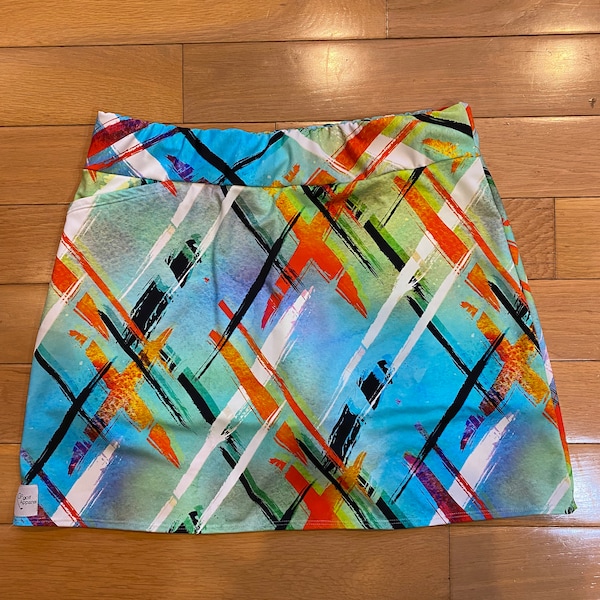 Streaks of Light Multi colors - Golf Skirt Skort - Running / Jogging / Walking / Pickle ball / Boating Apparel Athletic Wear Spandex Shorts