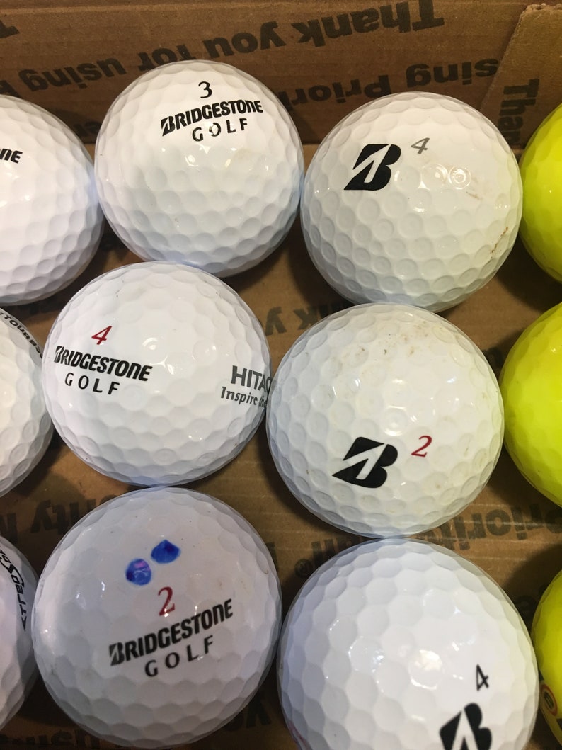 Used Bridgestone GOLF Balls 12 White 3 Yellow Minor Wear Etsy