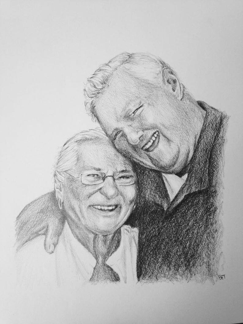 Custom Pencil Portrait Drawing From Photo Etsy