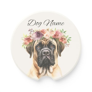 Bullmastiff Custom Dog Name Car Coasters
