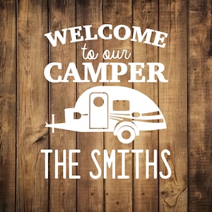 Welcome to Our Camper (Personalized) - T@G Window Decal