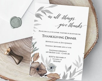 thanksgiving invitations etsy thanksgiving dinner invitation template
