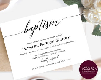 diy baptism invite etsy