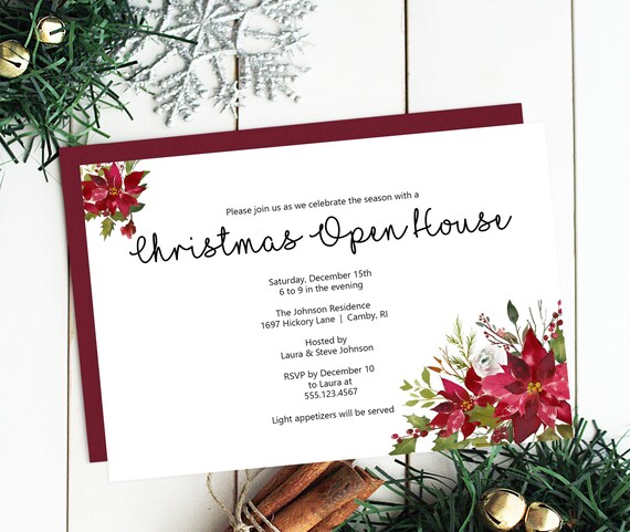 christmas open house invitation template printable christmas invitation holiday invitation msd 949 christmas open house invitations