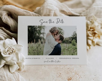 Photo Save the Date Template, Modern Save the Date Announcement, Photo Save the Date Cards, Minimalist Save the Date, STD-102