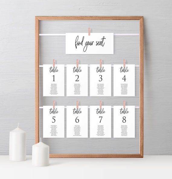 Printable Wedding Seating Chart Template